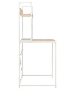 vidaXL Computer Desk White and Oak 120x60x138 cm