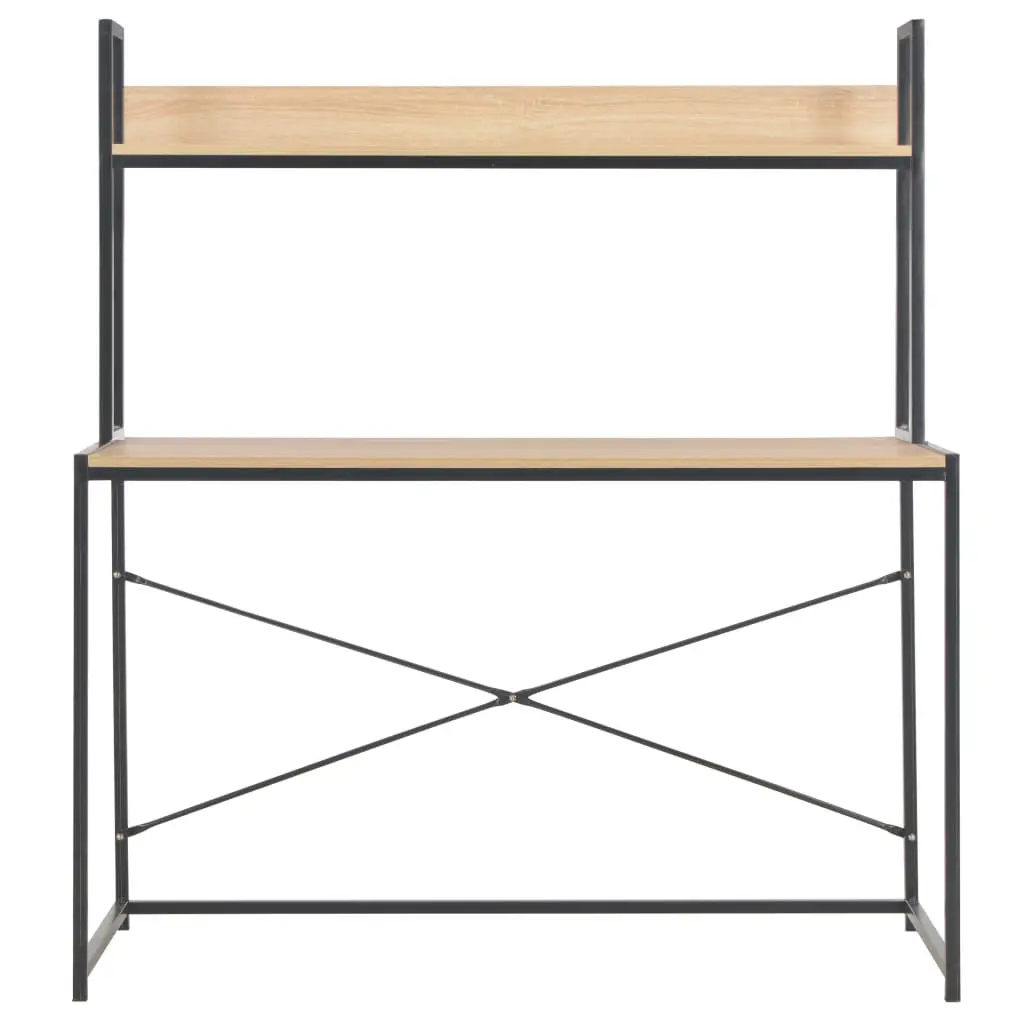 vidaXL Computer Desk Black and Oak 120x60x138 cm