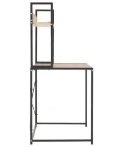 vidaXL Computer Desk Black and Oak 120x60x138 cm