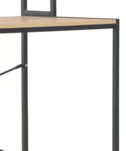 vidaXL Computer Desk Black and Oak 120x60x138 cm