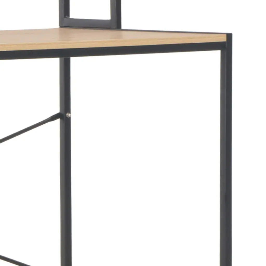 vidaXL Computer Desk Black and Oak 120x60x138 cm
