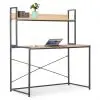 vidaXL Computer Desk Black and Oak 120x60x138 cm