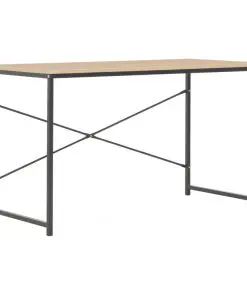 vidaXL Computer Desk Black and Oak 120x60x70 cm