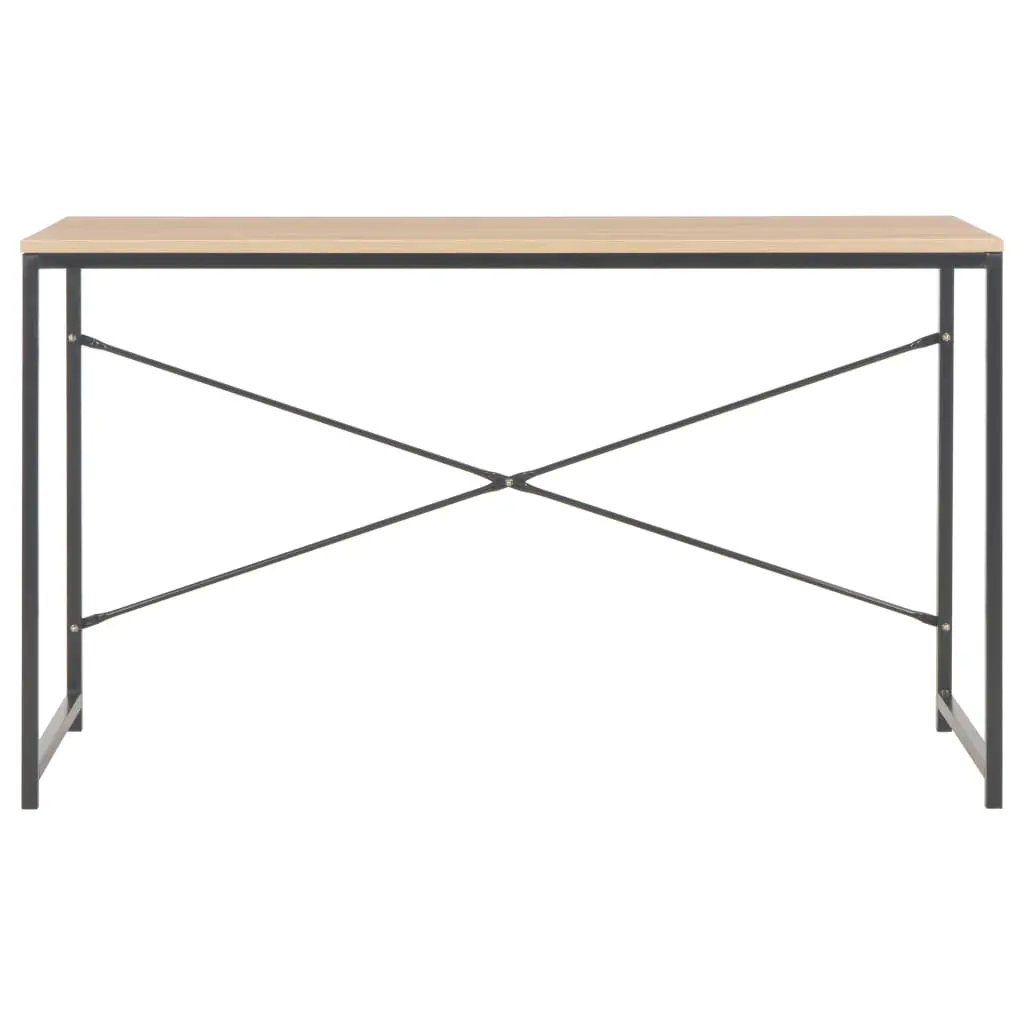 vidaXL Computer Desk Black and Oak 120x60x70 cm