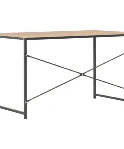 vidaXL Computer Desk Black and Oak 120x60x70 cm