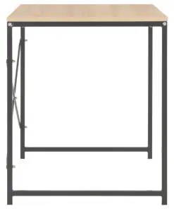 vidaXL Computer Desk Black and Oak 120x60x70 cm