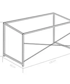 vidaXL Computer Desk Black and Oak 120x60x70 cm