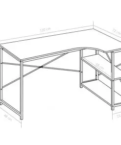 vidaXL Computer Desk White 120x72x70 cm
