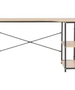 vidaXL Computer Desk Black and Oak 120x72x70 cm