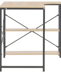 vidaXL Computer Desk Black and Oak 120x72x70 cm