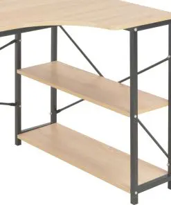vidaXL Computer Desk Black and Oak 120x72x70 cm