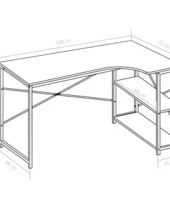 vidaXL Computer Desk Black and Oak 120x72x70 cm