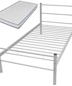 vidaXL Bed Frame with Memory Foam Mattress King Single Size