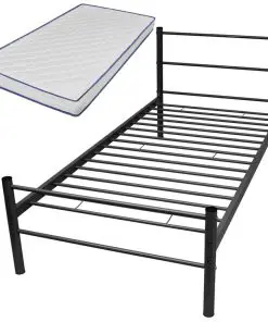vidaXL Bed Frame with Memory Foam Mattress King Single Size