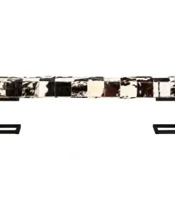 vidaXL Bench 160 cm Black Patchwork Genuine Goat Leather