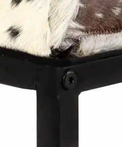 vidaXL Bench 160 cm Black Patchwork Genuine Goat Leather