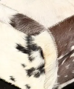 vidaXL Bench 110 cm Black Patchwork Genuine Goat Leather