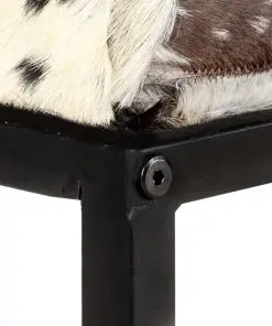 vidaXL Bench 110 cm Black Patchwork Genuine Goat Leather