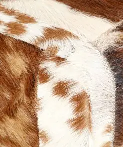 vidaXL Bench 160 cm Brown Patchwork Genuine Goat Leather