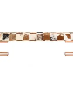 vidaXL Bench 160 cm Brown Patchwork Genuine Goat Leather