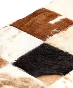 vidaXL Bench 160 cm Brown Patchwork Genuine Goat Leather