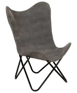 vidaXL Butterfly Chair Anthracite Canvas