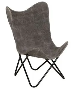 vidaXL Butterfly Chair Anthracite Canvas