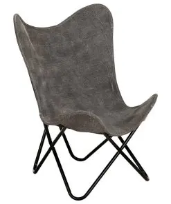 vidaXL Butterfly Chair Anthracite Canvas