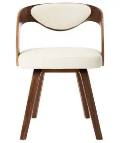 vidaXL Dining Chairs 2 pcs Cream Bent Wood and Faux Leather