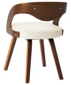 vidaXL Dining Chairs 2 pcs Cream Bent Wood and Faux Leather