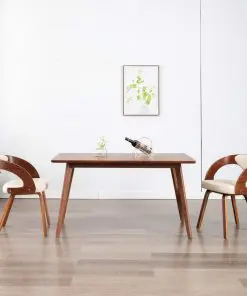 vidaXL Dining Chairs 2 pcs Cream Bent Wood and Faux Leather
