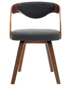 vidaXL Dining Chairs 2 pcs Dark Grey Bent Wood and Fabric