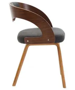 vidaXL Dining Chairs 2 pcs Dark Grey Bent Wood and Fabric