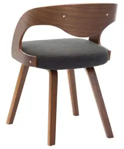 vidaXL Dining Chairs 2 pcs Dark Grey Bent Wood and Fabric