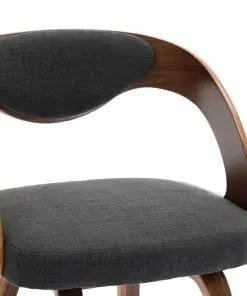 vidaXL Dining Chairs 2 pcs Dark Grey Bent Wood and Fabric