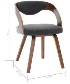 vidaXL Dining Chairs 2 pcs Dark Grey Bent Wood and Fabric