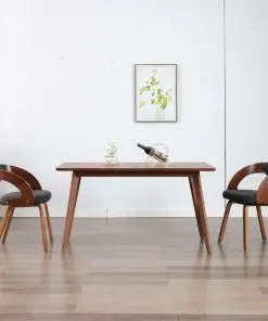 vidaXL Dining Chairs 2 pcs Dark Grey Bent Wood and Fabric