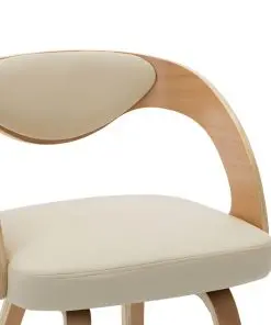 vidaXL Dining Chairs 2 pcs Cream Bent Wood and Faux Leather