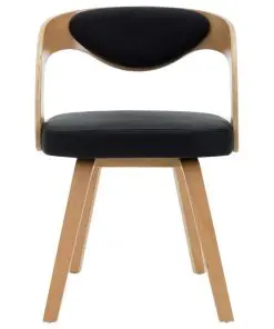 vidaXL Dining Chairs 2 pcs Black Bent Wood and Faux Leather