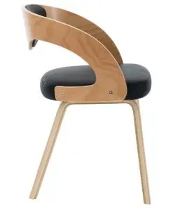 vidaXL Dining Chairs 2 pcs Black Bent Wood and Faux Leather