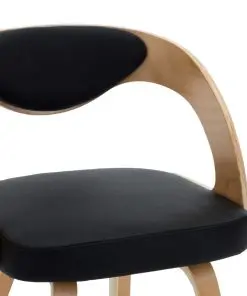 vidaXL Dining Chairs 2 pcs Black Bent Wood and Faux Leather