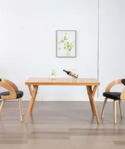 vidaXL Dining Chairs 2 pcs Black Bent Wood and Faux Leather