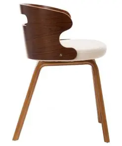 vidaXL Dining Chairs 2 pcs Cream Bent Wood and Faux Leather