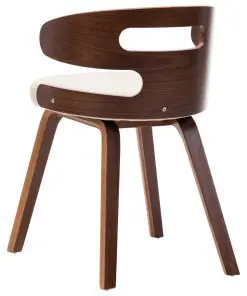 vidaXL Dining Chairs 2 pcs Cream Bent Wood and Faux Leather