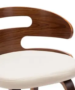 vidaXL Dining Chairs 2 pcs Cream Bent Wood and Faux Leather