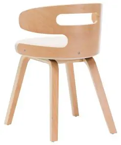 vidaXL Dining Chairs 2 pcs Cream Bent Wood and Faux Leather