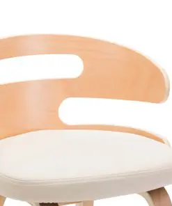 vidaXL Dining Chairs 2 pcs Cream Bent Wood and Faux Leather