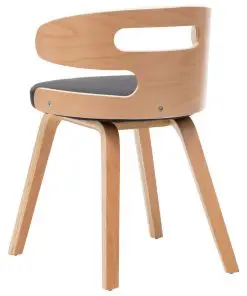 vidaXL Dining Chairs 2 pcs Black Bent Wood and Faux Leather