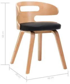 vidaXL Dining Chairs 2 pcs Black Bent Wood and Faux Leather