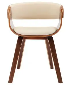 vidaXL Dining Chair Cream Bent Wood and Faux Leather